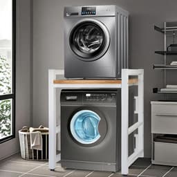 Wasmachinekast met droogkast en verstelbare rekken - Draagvermogen 300 kg - Voor badkamer, keuken, balkon en wasruimte — thumbnail 1