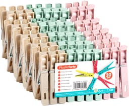 Plasticforte Wasknijpers - 100x stuks - pastel kleuren mix - kunststof - 7 cm - Was ophangen — thumbnail 1