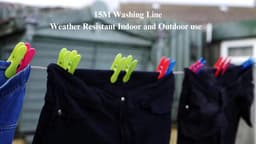 Weatherproof Retractable Clothesline Heavy Duty Indoor and Outdoor Use Strong Clothes Dryer Line 15m - Grey — thumbnail 5