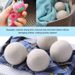 Allecto Plus - 6 stuks Wolbal - Drogerballen van natuurlijke wol - Zacht en wollig wasgoed - Inclusief opbergtas — thumbnail 3