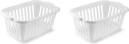 Plasticforte Wasmand - wit - kunststof - 40 liter - 60 x 40 x 26 cm - manden voor wasgoed - opbergmand — thumbnail 2