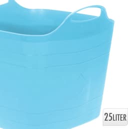 Excellent Houseware Flexibele emmer - blauw - 25 liter - kunststof - vierkant - 35 x 38 cm — thumbnail 2