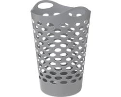 5Five Flexibele wasmand/opbergmand - rond - lichtgrijs - 60 liter - D41 x H66 cm — afbeelding 1