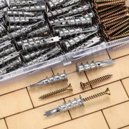 146 stuks M4 zelfborende gipsplaatpluggen, metalen gipsplaatpluggen met schroeven, holle ruimtepluggen gipsplaten pluggen met zelftappende schroeven voor bevestiging in gipsplaten, beton en baksteen — thumbnail 4