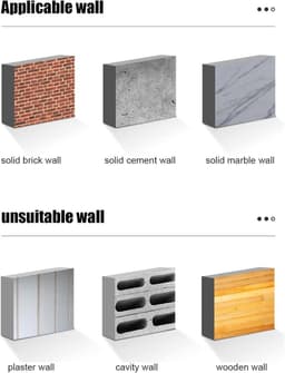 Kledingrek - Kledinghanger - Droogrek van roestvrij staal - Kledingrek voor aan de muur - Multifunctioneel kledingrek - Opvouwbaar - Eenvoudig kledingrek voor aan de muur - 8 gaten - Zwart — thumbnail 5
