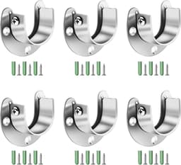 Dailygoods- Flenshouder U-vormig - 6 Stuks - Roestvrij Staal - Beugel - Kasten/Meubels - Eenvoudig te Installeren - 3-Hole Bevestiging - Roedeindhoude — thumbnail 1