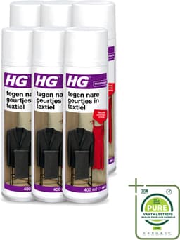 6 x HG - Tegen Nare Geurtjes In Textiel - Natuurlijk Zuiveringsproces - Veilig Voor Alle Textiel - 400 ml - Grootverpakking - Vaatwasstrips - Geurverwijdering Textiel - Stankmoleculen Oplossen - Textiel Reinigen - Geur In Kleding - Geur In Gordijnen — thumbnail 1