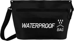 Tas, 4 liter, zwart, strand- en zwemtas, IPX4, met verstelbare schouderriem, waterdichte ritssluiting voor optimale bescherming, ideaal voor watersport, wandelen en reizen — thumbnail 1