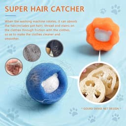 12 stuks dierenhaarverwijderaar, wasmachine, pluisballen, wasmachine, herbruikbare anti-wikkelende wasballen, haarvanger voor dierenharen en pluisjes — thumbnail 5