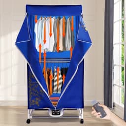 Draagbare Elektrische Droger - Droger - Reisdroger - Draagbare droger voor appartementen - Elektrische kleding drogen - 220V - Blauw — thumbnail 3