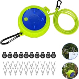 Waslijn, uittrekbaar campingaccessoires, 10 m waslijn, draagbaar reizen, badkamer, wasruimte — thumbnail 1