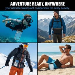 2 x waterdichte tas, waterdichte tas en waterdichte telefoontas, waterdichte heuptas, universeel voor watersport, strand, zwemmen, boottochten, kajakken, surfen enz — thumbnail 5