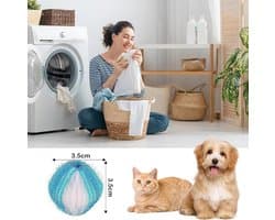 Verpakking van 16 stuks herbruikbare nylon haarballen Geschikt voor het verwijderen van dierenharen, Geschikt voor de wasmachine.