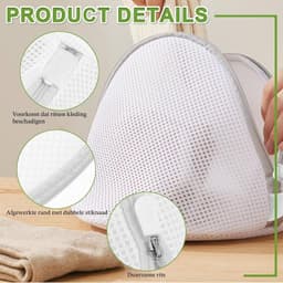Wasnet voor BH’s - Wit - 18 x 15 cm - Herbruikbaar en Duurzaam - Voor Delicate Kleding — thumbnail 5