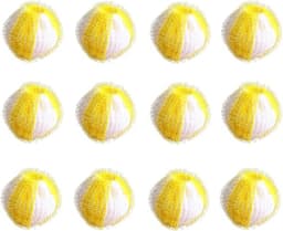 12 stuks anti-haarballen voor de wasmachine, geel en wit, haarvanger, wasmachine, herbruikbaar, wasbal, anti-haren — thumbnail 1