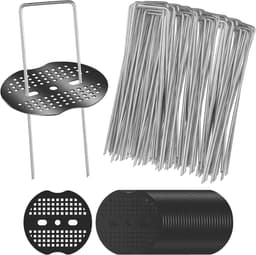SnelShoppen - 50 U-vormige Grondpennen voor Onkruiddoek, 150x40mm Gegalvaniseerde Grondankers van RVS voor Tuin, Camping, Kunstgras, Inclusief 50 Moer — thumbnail 1