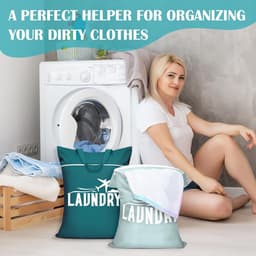 Waszakken, waterdicht met handvat, wasbare vuile kledingzakken voor reizen, nat en droog gebruik, badpak en gymkleding, wasgoed, zwembad en studentenhuis — thumbnail 5