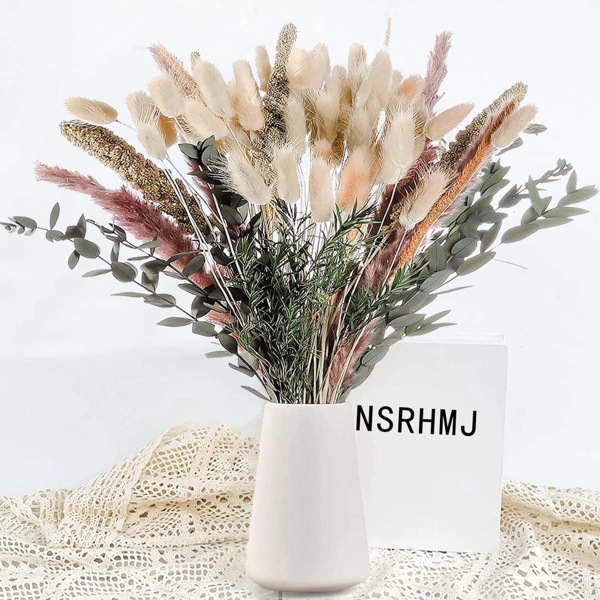 Gedroogde Bloemen Deco DIY Vaas voor Pampas Gras Gedroogd Boeket, Ideaal voor Boho Woonkamer Slaapkamer en Vazen Deco (85 stuks) — afbeelding 1