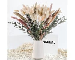 Gedroogde Bloemen Deco DIY Vaas voor Pampas Gras Gedroogd Boeket, Ideaal voor Boho Woonkamer Slaapkamer en Vazen Deco (85 stuks)