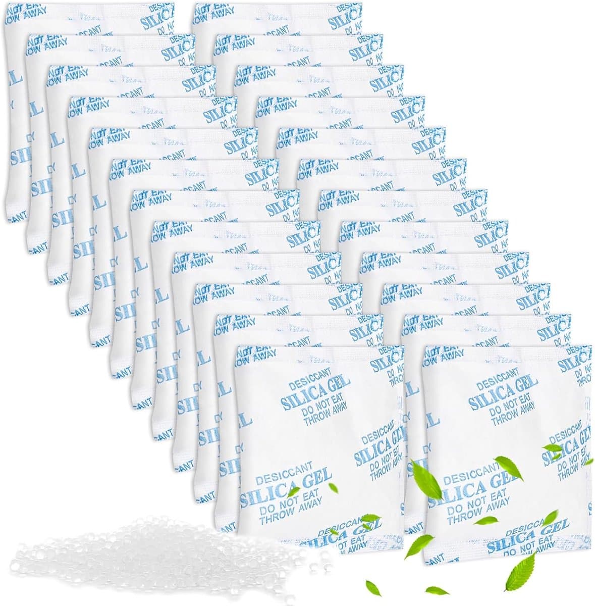 12/24 stuks 25 g vochtabsorberend, droogmiddel voor voederautomaten katten, gelzakjes droogmiddel, verpakking houdt dierenvoer droog en vers voor voederdispenser voor katten (24 stuks) — afbeelding 1