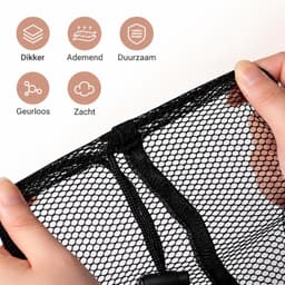 Kaiyaya - 3 stuks Waszak - Zwarte mesh waszak voor wasmachine 60x90 cm - Met trekkoord en sluitclip - Beschermt kleding tegen slijtage — thumbnail 5