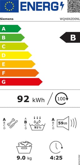Siemens WQ46N2D0NL - iQ500 - Wasdroger - Warmtepompdroger - 9 kg - Zelfreinigende condensor reinigt automatisch voor blijvende topprestaties en energie-efficiëntie - Home Connect - Zeer stil Wit — thumbnail 2