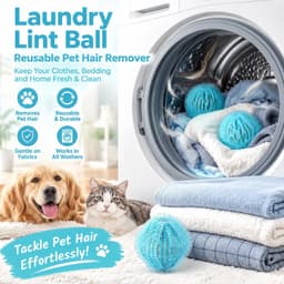 Anti-haarballen voor de wasmachine, 10 stuks, nylon, blauw — thumbnail 4