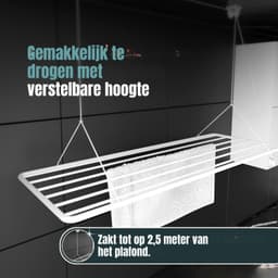 Levo® Wasrek Hangend Trapgat - Wasrek - Droogrek - Droogrek Trapgat - Droogrek Hangend - Wit - 50cm x 70cm x 30cm — thumbnail 4