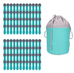 Set van 96 wasknijpers - Met roestvrijstalen veren - Canvas wasknijperzak — thumbnail 1