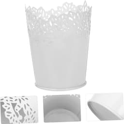 1set Elegante Holle Ijzeren Opslagmanden Multifunctionele Bloemhouders Pennenhouder Wit Stijlvolle Decoratie Voor Thuis Kantoor — thumbnail 2