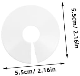 2-Set decoratie deksel deksel decoratie sanitair dekplaten afdekkingen van verwarmingsbuizen verchroomde pijpmof Afdekplaat voor toiletpijp pvc wit — thumbnail 5