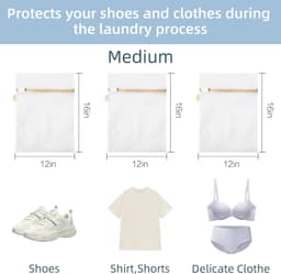 Herbruikbare en duurzame waszakken van mesh voor delicate kleding, lingerie en babykleding - set van 3 stuks — thumbnail 2