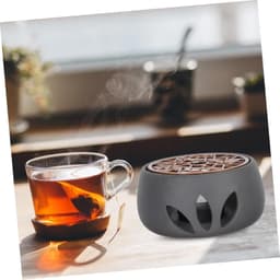 1set Japanse Stijl Theeketelverwarming Handgemaakte Kaarsenstandaard Voor Huishoudelijk Gebruik Duurzame Thee Verwarmer Geschikt Voor Woonkamer Kantoor Theehuis — thumbnail 2