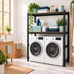 Wasmachine rek - 180x130x60 cm - 600 kg - zwart-bruin — thumbnail 4
