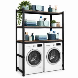 Wasmachine rek - 180x130x60 cm - 600 kg - zwart-bruin — thumbnail 1