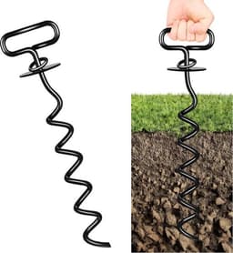 Grondanker Heavy Duty Hond Lead Stake - Schroef In Grondstaak Voor Grote Honden - Anker Voor Camping, Tuin, Strand — thumbnail 1