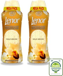 2 x Lenor – Geurparels – Gouden Orchidee – 570 g - Grootverpakking - Vaatwasstrips - Geurparel - Wasgeur - Orchidee - Vanille - Wasgeurparfum — thumbnail 1