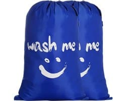 Grote Vouwbare Waszak 120L voor Vuile Kleding - Ideaal voor Thuis en Reizen - Duurzame Opbergoplossing in Donkerblauw