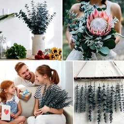 Gedroogde Eucalyptusstelen 43 cm (Blauw) — thumbnail 4