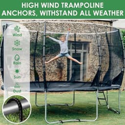 Set van 10 Gegalvaniseerde Stalen Tentpinnen van 30 cm - Grondankers voor Tent, Camping, Trampoline en Luifels met een Diameter van 5 mm en Hamer — thumbnail 4