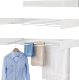 Lacardia Wanddroogrek Inklapbaar 100 cm - Wasrek Hangend - Wit - Wandgemonteerd Droogrek met 5 Meter Drooglengte — thumbnail 1