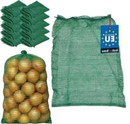 Raschelzak - Aardappel- en fruitzak - Groenteopslag - Netstructuur voor luchtcirculatie - 40 x 60 cm - Groen — thumbnail 1