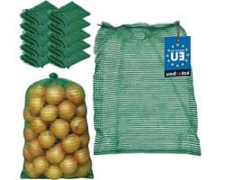 Raschelzak - Aardappel- en fruitzak - Groenteopslag - Netstructuur voor luchtcirculatie - 40 x 60 cm - Groen