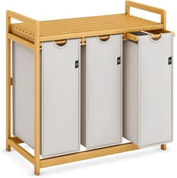 SP® Wasmand - 150L - Wasmand 3 Vakken - Wassorteerder - Lichtgrijs - 81cm x 42cm x 80cm — thumbnail 1