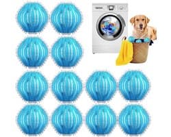 Drogerballen-Wasballen voor wasmachine- 12 stuks -Drogerballen voor wasdrogers- Anti haar - Antistatisch, Natuurlijke Wasverzachter
