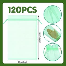 Beschermhoezen Fruit - Netzakjes Vruchten - Vruchten Beschermen - Ademend Materiaal - 120 Stuks - Groen — thumbnail 4