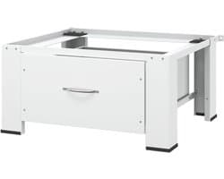 Wasmachineverhoger - Verhoger met lade - Wasmachine op hoogte - Stabiele constructie - 67 x 60 x 11 cm - Wit