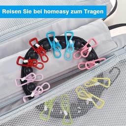 Waslijn caravan - Kleurrijk - Elastisch 180 cm - 2 Stuks Draagbare Reiswaslijn met 24 Klemmen - Voor Outdoor en Camping — thumbnail 5