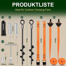 Grondanker - Grijs - 39 cm - Spiraalvormig Stalen Grondanker met Riemen en Bufferveren - Voor Camperluifels — thumbnail 4