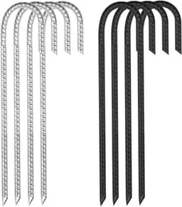 Grondanker - Zwart en Zilver - 30 cm - Verzinkt Staal - Voor Outdoor Bevestiging en Zekerheid — thumbnail 1